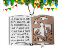 Nativity Scenery Decorations, Nativity Scenery Decorations | Bible Verse Christmas Tree Decorations,Christmas Story Decoration Ornaments, Christian Hanging Pendant Decorations for Christmas Tree