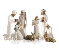 Nativity Set Born Scene Willow-Tree Figure 10-piece, Figures Nativity Scene Resin, Christmas Nativity Figures, Holy Family Family Decoration