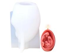 Nativity Set Candle Mold, 3.2x2.3inch 3D Silicone Jesus Born Candle Molds, Nativity Scene Mould for Resin Casting Candle Making Craft