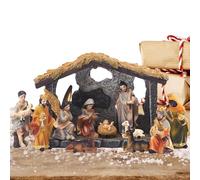 Nativity Set For Christmas Indoor - Christmas Crib Nativity Set | Christmas Manger Nativity Set,Holy Family Miniatures Statue Baby Jesus Manger Crib,The Real Life Nativity,Christmas Decorations