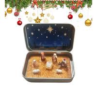 Nativity Set for Indoor Use, Resin Christmas Decoration, Holy Family Jesus Figures for the Table - for Cupboard, Desk, Bedroom, Study, Home Office, Birthday, Holiday