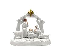 Nativity Set Indoor, Christmas Nativity Figurine Set Jesus Manger Scene, Resin Religious Christmas Figurines, Baby Jesus Holy Family Statue Tabletop Home Decor