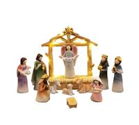 Nativity Set,Jesus Nativity Set Holy Family Statue - Figurines Christmas Decorations for Indoor Fireplace Table Desk School Church Living Room Party