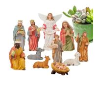 Nativity Set - Religious Jesus Figurines Manger Home Decor | Holy Family Nativity Set Desk Decor,for Indoor Outdoor Bedroom Living Room Table Shelf Fireplace Office Church School Party Garden