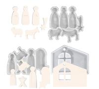 Nativity Set Silicone Molds - Flexible Nativity Fondant and Craft Molds, Cake Decorating Mould for the Birth of Jesus, Durable Silicone Plaster Resin Casting Set, Artistic Holiday Molds Design |