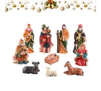 Nativity Sets & Figures | Christ Birth Of Jesus Ornament - Miniature Religious Resin Figurine Set for Men Table Mantel Women Home Desk Shelf Windowsill