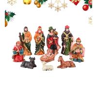 Nativity Sets & Figures | Religious Christmas Ornaments - Resin Religious Miniature Figurine Set for Home Men Windowsill Mantel Women Desk Shelf Table