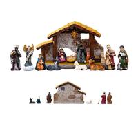 Nativity Sets Figures Resin - Jesus Manger Scene | Craft Collectible Religious Figurines Christian Statue for Holiday Indoor Mantle Room Table Home Party Decor