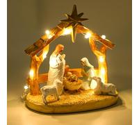 Nativity Sets for Christmas Indoor Nativity Set with LED Lights Nativity Scene with Manger, Nativity Sets & Figures Nativity Story- Festive Christmas Decorations Indoor