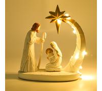 Nativity Sets for Christmas Indoor- Nativity Set with LED Lights, Nativity Scene with Manger, Nativity Sets & Figures Nativity Story- Christmas Tabletop Decorations