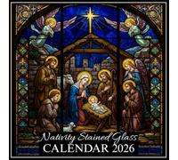 Nativity Stained Glass Calendar 2026: Journey through the sacred images and key Catholic feast dates.
