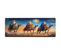Nativity Star And Three Kings Mouse Pad In Big Extended Non-Slip Rubber Base Mousepad With Stitched Edges Gaming Pc Desktop Large Mouse Pad 11.8x31.5