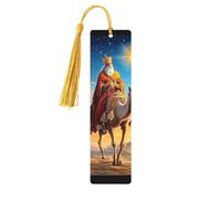 Nativity Star and Three Kings Unique Double-Sided Artwork Printed Wooden Bookmarks, Artistic Book Accessories Birthday Presents for Men Women Presents for Book Lovers