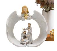 Nativity Statue Set - Holy Family Figure, Sacred Birth Scene Decoration | Fine Carved Religious Display Statue for Living Room or Setting Up