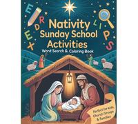 Nativity Sunday School Activities: Word Search & Coloring Book for Church Groups and Families