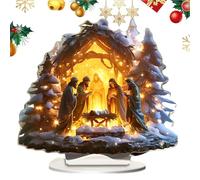 Nativity Tabletop Scenes | Snow House Manger Scene Home Decoration,20cm/7.8inch Manger Nativity Ornament Sets, Acrylic Christmas Nativity Decoration for Home