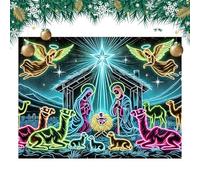 Nativity Tapestry | 1.82 x 2.3 m UV Reactive Christmas Decoration - Christmas Background Decoration, for Office, Bedroom, Living Room, Family Gatherings, Winter Parties Collectors