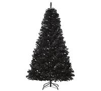 Natliedop 7ft Artificial Christmas Tree Unlit Douglas Fir with Realistic Branches and 1346 Tips, Black Halloween Style