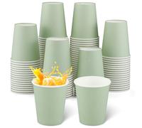 NatNarr 100 Pack Sage Green Paper Cup, 9oz Sage Green Baby Shower Cups Disposable Easter Paper Cups, Drinking Cup for Wedding Birthday Woodland Baby Shower Party Supplies