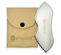 Natnique Stainless Steel Gua Sha Tool - Face & Neck Sculpting Massager for Lymphatic Drainage, Puffiness & Jawline Contour - Anti-Aging Facial Tool for Wrinkles, Firming, Relaxation & Cooling Relief