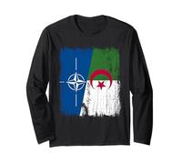 NATO Algeria Half Flag OTAN Algerian Heritage Long Sleeve T-Shirt