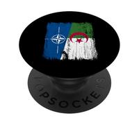 NATO Algeria Half Flag OTAN Algerian Heritage PopSockets Adhesive PopGrip