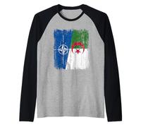 NATO Algeria Half Flag OTAN Algerian Heritage Raglan Baseball Tee