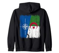 NATO Algeria Half Flag OTAN Algerian Heritage Zip Hoodie