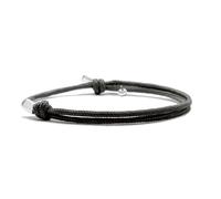Nato Cuff - 2mm Paracord and 925 Silver Bracelet - Adjustable Men's or Women's Jewellery designed and assembled in France (Black)