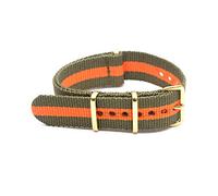 NATO Watch Band Nylon Strap Gold Buckle 18mm/20mm/22mm/24mm Striped Replacement Belt Wristwatches Accessories, 20mm