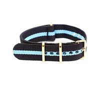 NATO Watch Band Nylon Strap Gold Buckle 18mm/20mm/22mm/24mm Striped Replacement Belt Wristwatches Accessories, 22mm