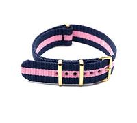 NATO Watch Band Nylon Strap Gold Buckle 18mm/20mm/22mm/24mm Striped Replacement Belt Wristwatches Accessories, 18mm