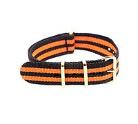 NATO Watch Band Nylon Strap Gold Buckle 18mm/20mm/22mm/24mm Striped Replacement Belt Wristwatches Accessories, 22mm