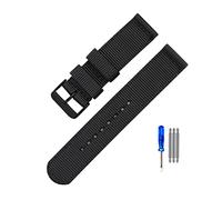 Nato Watch Strap Woven Nylon Canvas Watch Wristband 18mm - 24mm Men's and Women's Watch Replacement Strap, 18mm