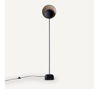 Naton Black and Mocha Metal Reflector Floor Lamp Black