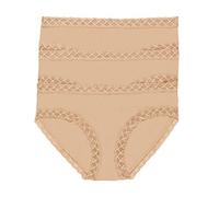 Natori Women's Bliss Cotton Girl Brief Panty 3-Pack 156058MP Café/Café/Cafe Women's Small / 6-8