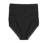 Natori Women's Bliss French Cut Bikini Style Underwear, Black, XS (Pack of 3)