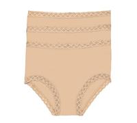 Natori womens Bliss Full briefs underwear, Caf? (3 Pack), Medium US