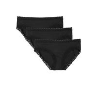Natori Women's Bliss Girl Brief Underwear, Black, L (Pack of 3)