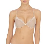 Natori Women's Feathers Front Close T-Back Bra, Cafe, 34 D