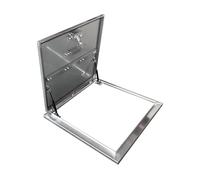 Natotela 28x28 inch Roof Access Hatch Lid,304 Stainless Steel Square Roof Hatch Security Door,Reinforced Ribs Rooftop Hatch Cover with Internal Handle and Lock Latch,24inch Clear Opening Rainproof
