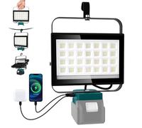 NATPOW Cordless LED Work Light Compatible with makita 18V Battery, Flood Light up to 6500LM with Type C & USB, Portable Flashlight Job Site Lighting 100W for Camping Replace Emergency(No Battery)