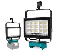 NATPOW Cordless LED Work Light for Makita 18V Battery, Flood Light with Type C & USB, Two Levels Adjustable Job Site Lighting for Work, Camping Replace (No Battery)