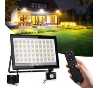 NATPOW LED Spotlight with Motion Sensor, 100 W, Outdoor Security Lights with Remote Control, LED Light with Smart PIR Sensor, 3 Colours Wall Light for Home, Garage, Patio, Terrace Field