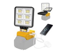 NATPOW LED Work Light Compatible with dewalt 18v Battery, Flood Light LED Outdoor Portable Lights with 2 Mode, USB & Type-C, Cordless 5200LM Job Site Lighing for Camping Car Garage (No Battery)