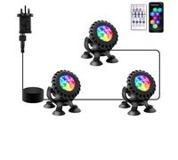 NATPOW Pond Lights, RGB Underwater Spotlights Mains Powered Aquarium Lights with APP&Remote Control, IP68 Waterproof Multicoloured Submersible for Aquarium Garden Yard Pool Fountain Pond (3-in-1)