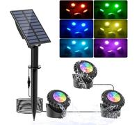 NATPOW RGB Solar Pond Lighting, IP68 Waterproof Underwater Light, Solar Colour Changing Underwater Lighting, Pond Light for Patio, Decoration, Garden (3 in 1)