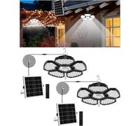 NATPOW Solar Shed Lights, Motion Sensor Solar Pendant Lights with Remote Control, 156LEDs Timing Gazebo Lights, 5M Cord Warm/Cool White Indoor Outdoor Light for Courtyard Balcony Corridor(2Pack)