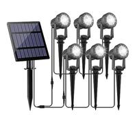 NATPOW Solar Spot Lights Outdoor Garden, Cool White Solar Uplighters Waterproof, 6-in-1 Solar Landscape Spotlights Auto ON/Off Outdoor Stake Lights for Pathway Garden Plant Yard Walkway
