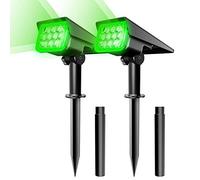 NATPOW Solar Spotlights Outdoor Garden, Green Landscape Spot Lights, IP65 Waterproof Solar Powered Security Light, Auto on/Off,In-ground/Wall Light for Plant Garden,Patio,Driveway,Pond,Landscape
